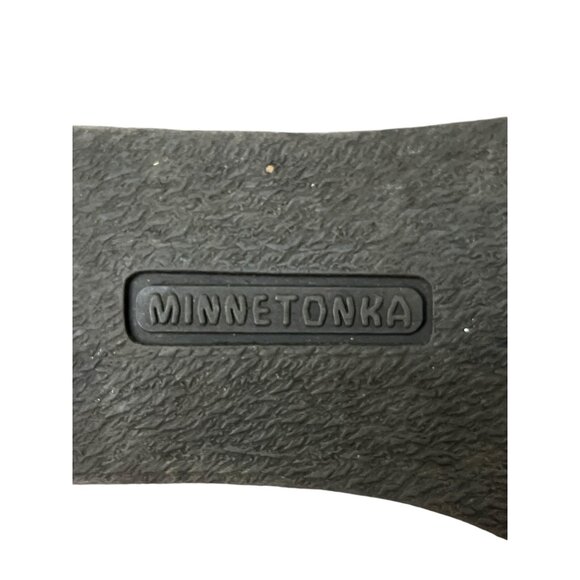 Minnetonka Moccasins Womens Brown Suede Fringe Boots Sz 6 Back Zip Hard Sole - Picture 8 of 9